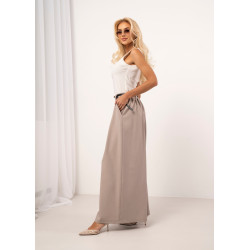 Szerokie spodnie palazzo w kant z paskiem