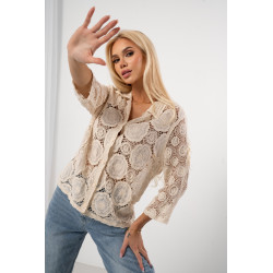 Koszula z koronki gipiurowej w kwiatowe wzory
