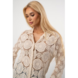Koszula z koronki gipiurowej w kwiatowe wzory