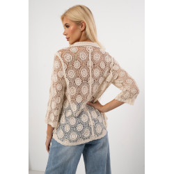 Koszula z koronki gipiurowej w kwiatowe wzory