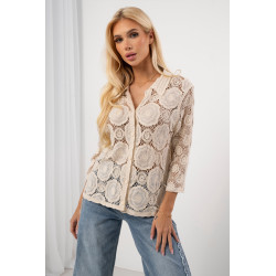 Koszula z koronki gipiurowej w kwiatowe wzory