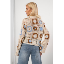 Ażurowa koszula z motywem kwiatowym