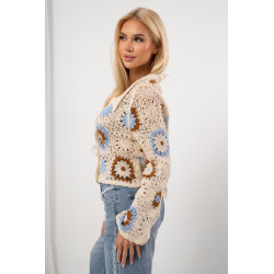 Ażurowa koszula z motywem kwiatowym