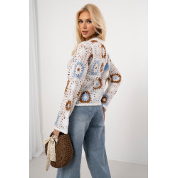 Ażurowa koszula z motywem kwiatowym