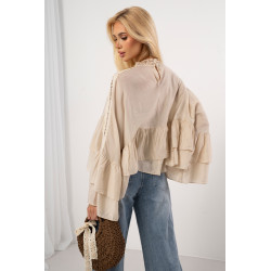 Luźna bluzka boho z szerokimi rękawami i falbanami