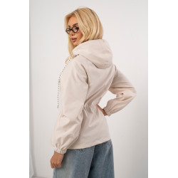 Kurtka przejściowa z kapturem i regulacją w talii