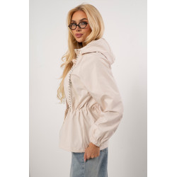 Kurtka przejściowa z kapturem i regulacją w talii