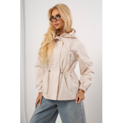 Kurtka przejściowa z kapturem i regulacją w talii