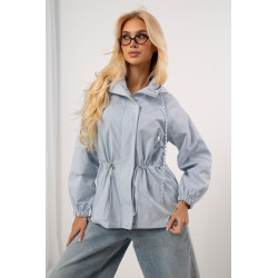 Kurtka przejściowa z kapturem i regulacją w talii