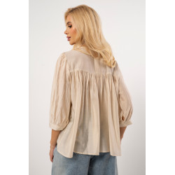 Bluzka boho z haftowanym dekoltem i koronką