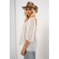 Lekka koszula boho z haftowanym dekoltem