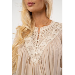 Lekka koszula boho z haftowanym dekoltem