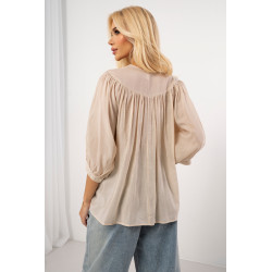 Lekka koszula boho z haftowanym dekoltem