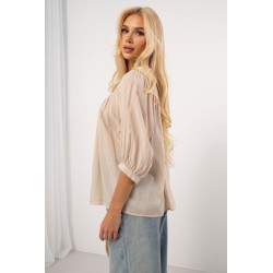 Lekka koszula boho z haftowanym dekoltem