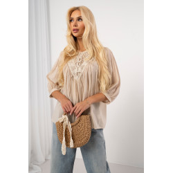 Lekka koszula boho z haftowanym dekoltem