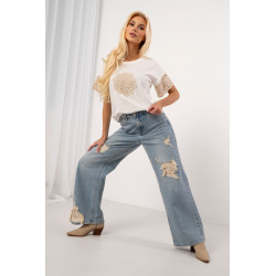 Bluzka boho z szydełkowym detalem i koronką