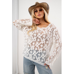 Ażurowa bluzka z siateczki w kwiatowy wzór