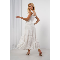 Komplet boho crop top i spódnica maxi z teksturowanej tkaniny