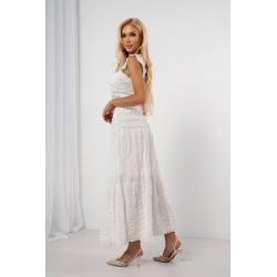 Komplet boho crop top i spódnica maxi z teksturowanej tkaniny
