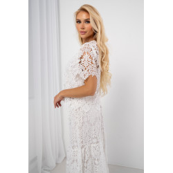 Ażurowy komplet z koronkową spódnicą maxi