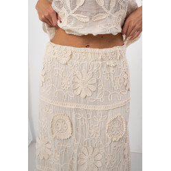 Długa spódnica boho z ozdobnym haftem | Hurtownia odzieży damskiej do butiku