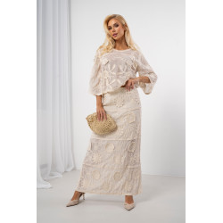 Długa spódnica boho z ozdobnym haftem | Hurtownia odzieży damskiej do butiku