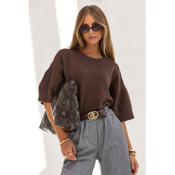 SWETER Z BUFIASTYM KRÓTKIM RĘKAWEM