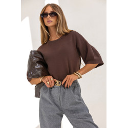 SWETER Z BUFIASTYM KRÓTKIM RĘKAWEM