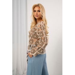 Ażurowa bluzka w stylu boho w kwiaty