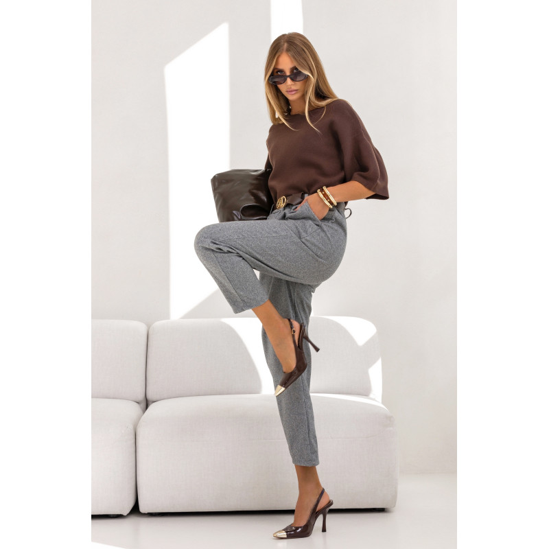 SWETER Z BUFIASTYM KRÓTKIM RĘKAWEM