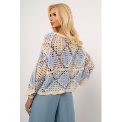 Ażurowa bluzka w geometryczne wzory | Hurtownia odzieży damskiej prosto z Włoch
