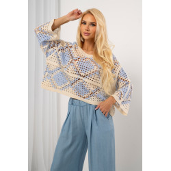 Ażurowa bluzka w geometryczne wzory | Hurtownia odzieży damskiej prosto z Włoch