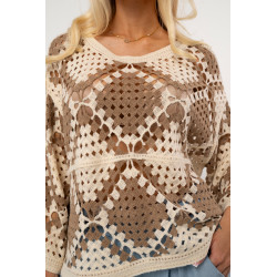 Ażurowa bluzka w geometryczne wzory | Hurtownia odzieży damskiej prosto z Włoch