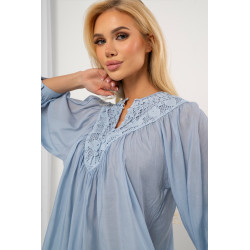 Lekka koszula boho z haftowanym dekoltem