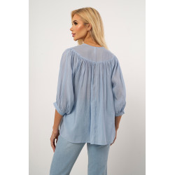 Lekka koszula boho z haftowanym dekoltem