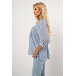 Lekka koszula boho z haftowanym dekoltem