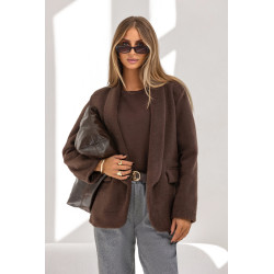 PLUSZOWA MARYNARKA Z SZALOWYM KOŁNIERZEM