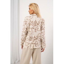Lniana marynarka oversize z haftem paisley