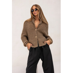 OVERSIZOWY KARDIGAN Z DUŻYMI GUZIKAMI