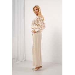 Spodnie typu palazzo z ozdobnym sznurkiem | Hurtownia odzieży damskiej online