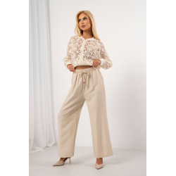 Spodnie typu palazzo z ozdobnym sznurkiem | Hurtownia odzieży damskiej online