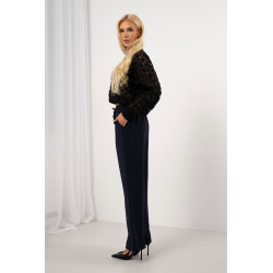 Spodnie typu palazzo z ozdobnym sznurkiem | Hurtownia odzieży damskiej online