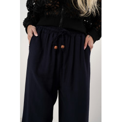 Spodnie typu palazzo z ozdobnym sznurkiem | Hurtownia odzieży damskiej online