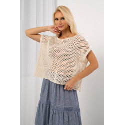 Ażurowa bluzka oversize z szerokimi rękawami | Hurtownia odzieży damskiej z Włoch