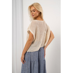 Ażurowa bluzka oversize z szerokimi rękawami | Hurtownia odzieży damskiej z Włoch