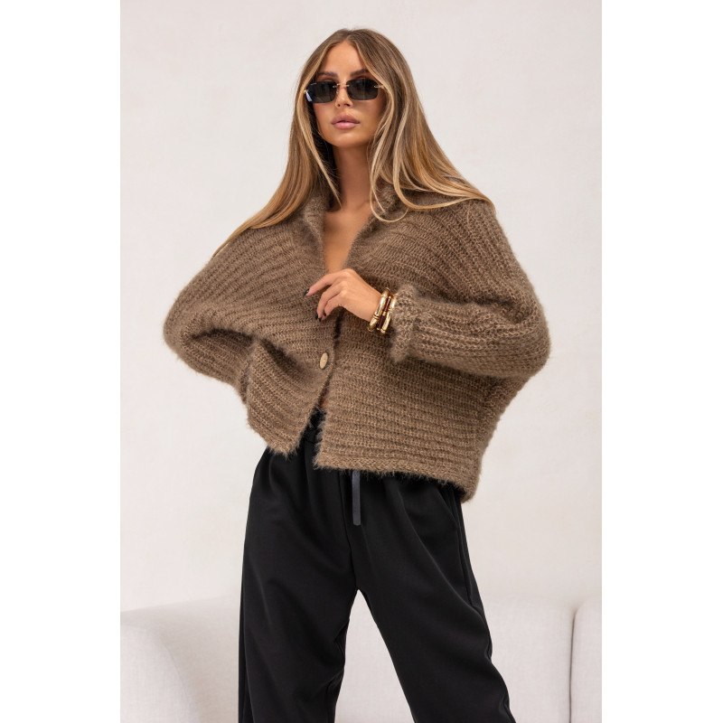 OVERSIZOWY KARDIGAN Z DUŻYMI GUZIKAMI