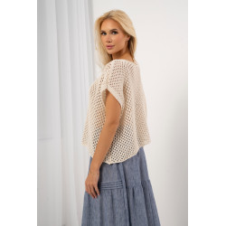 Ażurowa bluzka oversize z szerokimi rękawami | Hurtownia odzieży damskiej z Włoch
