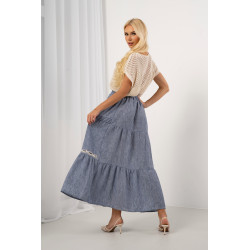 Spódnica maxi w stylu boho z haftowanym ażurem | Hurtownia odzieży damskiej online