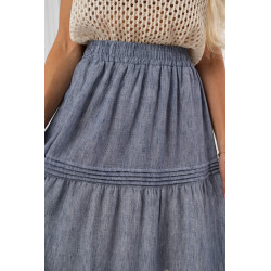 Spódnica maxi w stylu boho z haftowanym ażurem | Hurtownia odzieży damskiej online