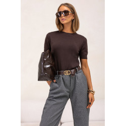 BASICOWY SWETER Z KRÓTKIM RĘKAWEM